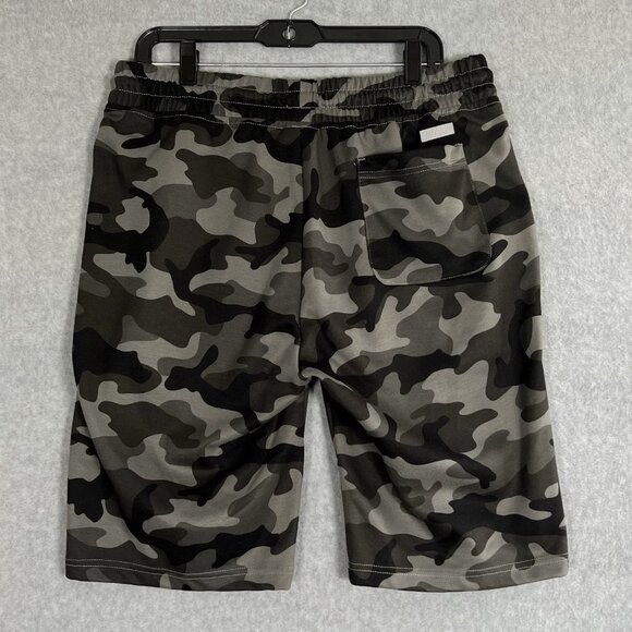 Southpole Men’s Tech Fleece Shorts Sportswear Size Lg Camo Black Grey - Picture 2 of 11